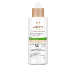 Protetor Solar Adcos Fotoproteção Diária Aqua Fluid Antioleosidade cor Nude FPS 50 com 40ml