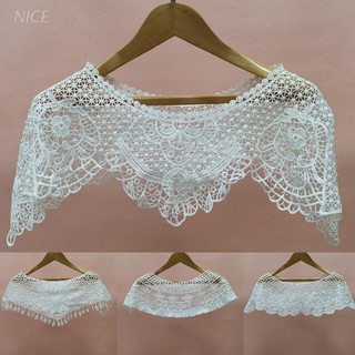 nvzhuang Xale Feminino Doce de Renda com Proteção Solar, Envolvente, Vazado, Crochê Floral, para Vestido de Noiva, Casam