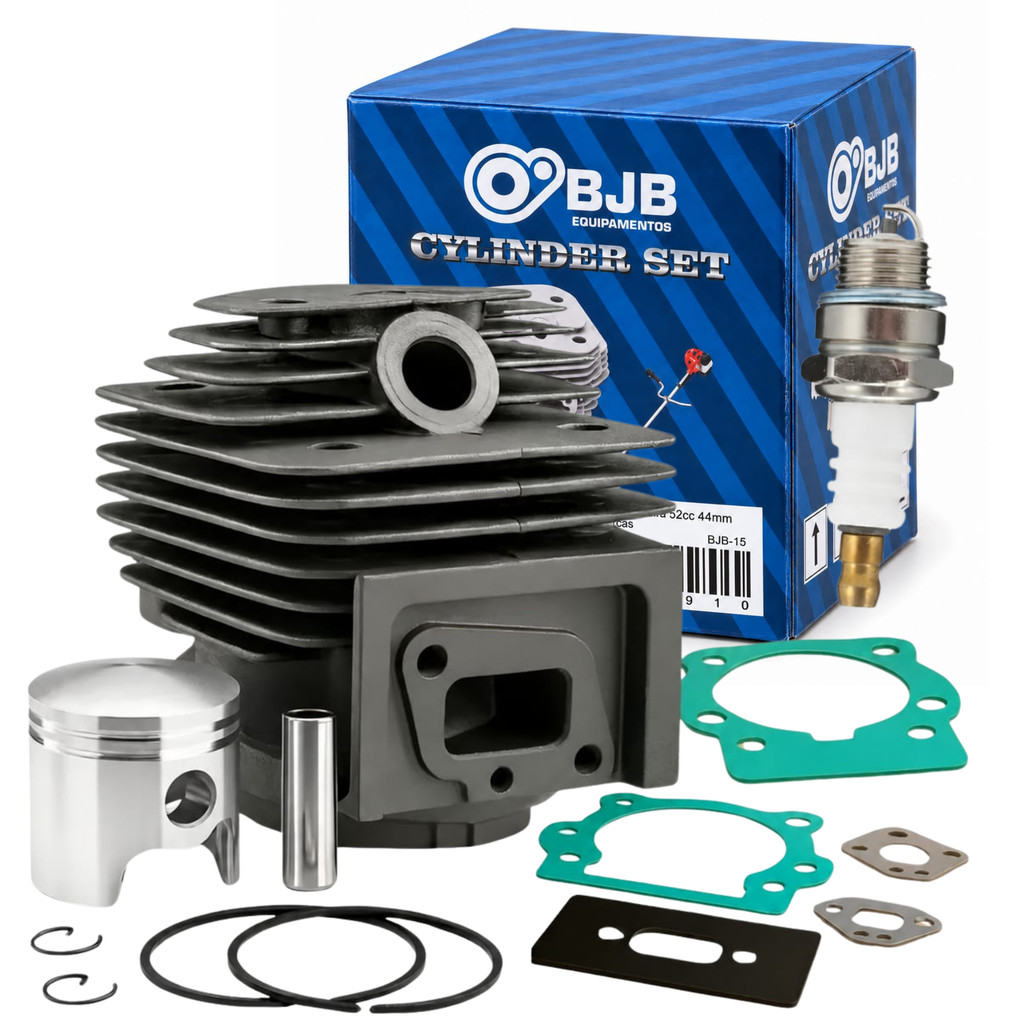 Kit Cilindro Juntas Roçadeira 52Cc P/ Toyama Vulcan Garthen Tekna Nakashi Terra Branco