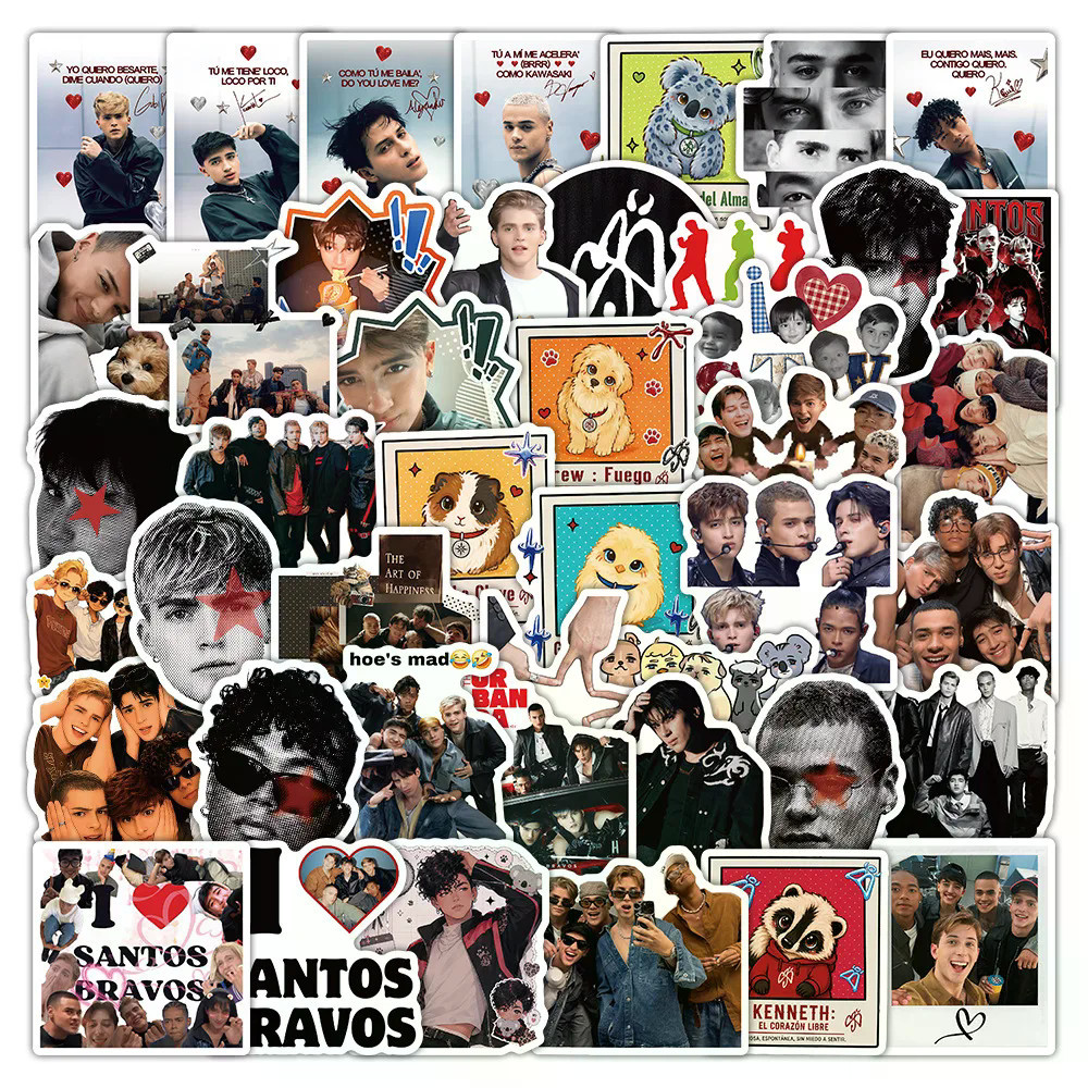 50 Pçs Santosbravos Adesivos Decalques Para Portátil Scrapbook Bagagem Guitarra Telefone DIY Estéticos Presentes Criativ
