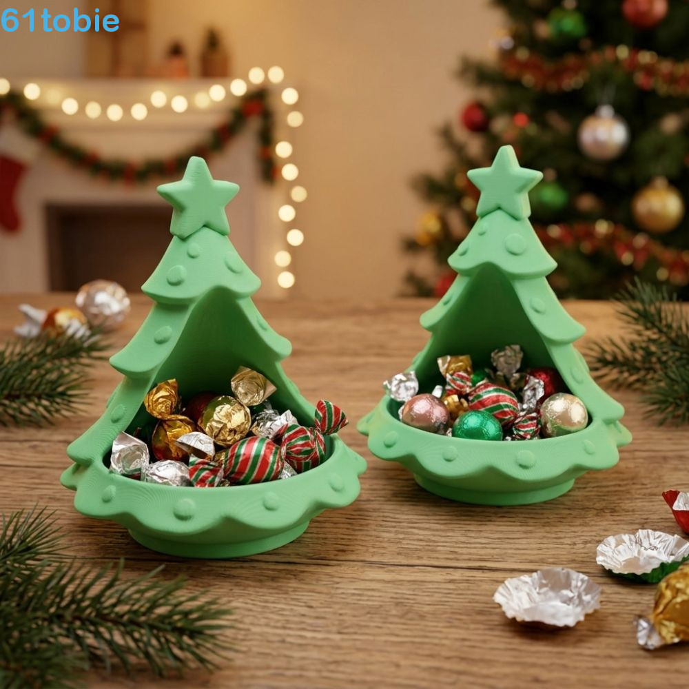 Bandeja De Armazenamento De Árvore De Natal TOBIE , Suporte De Vela Pequena Com Destaque Superior De Estrela De Plástico