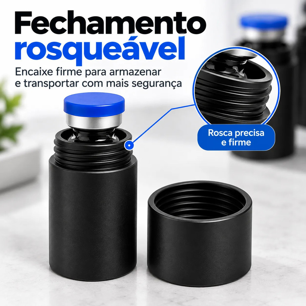Kit 10 Porta Ampola 3ml Preto Anti Luz Proteção Uv Avulsa — imagem 2 de 2