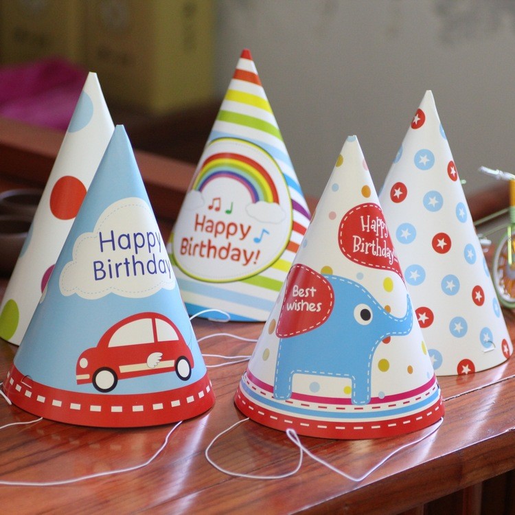 Diretamente do fabricante: Novos chapéus de aniversário infantis, artigos para festas, chapéus triangulares criativos e 