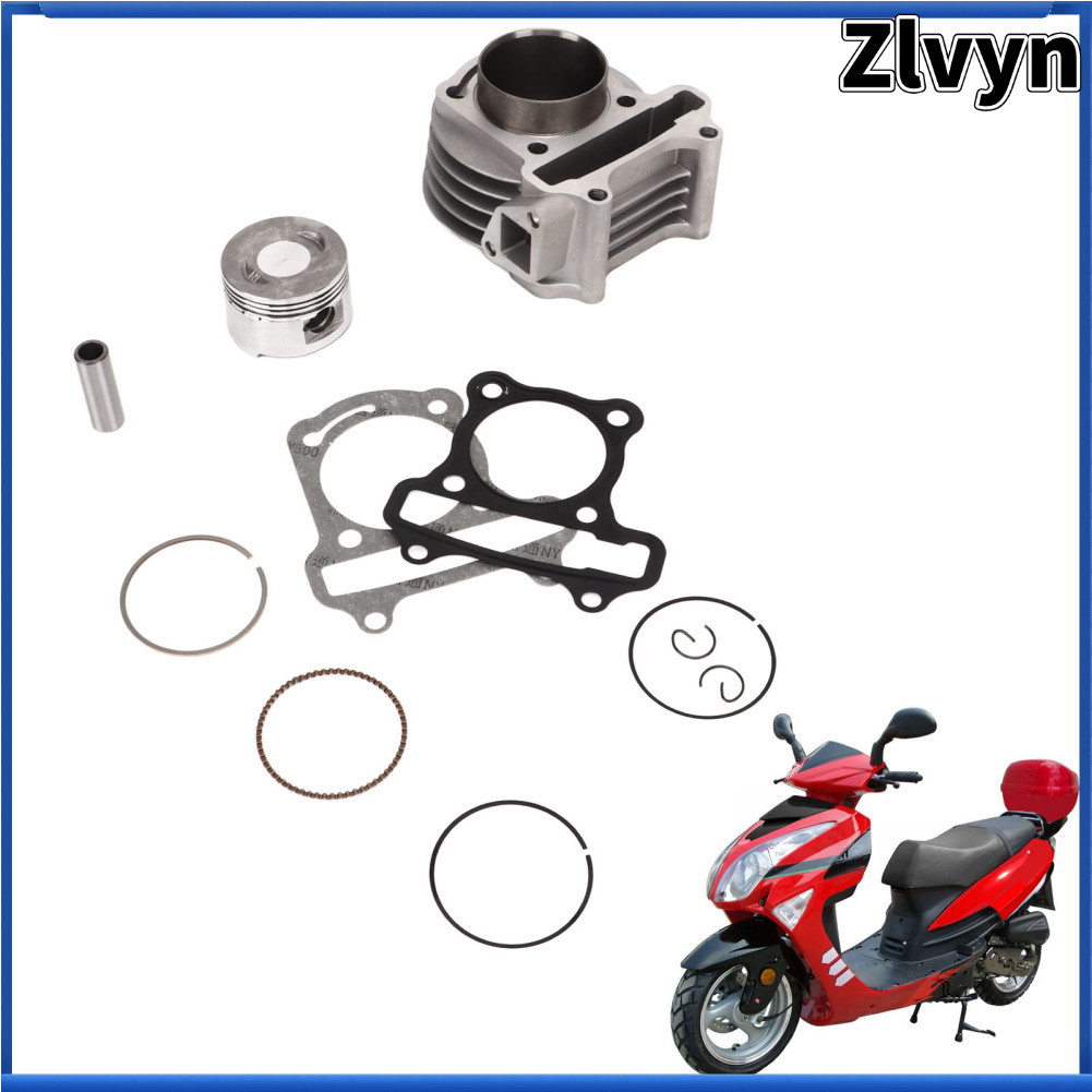 Zlvyn-br Kit de montagem de cilindro de 50 mm Substituição completa de anel de pistão para motocicleta scooter GY6 100cc