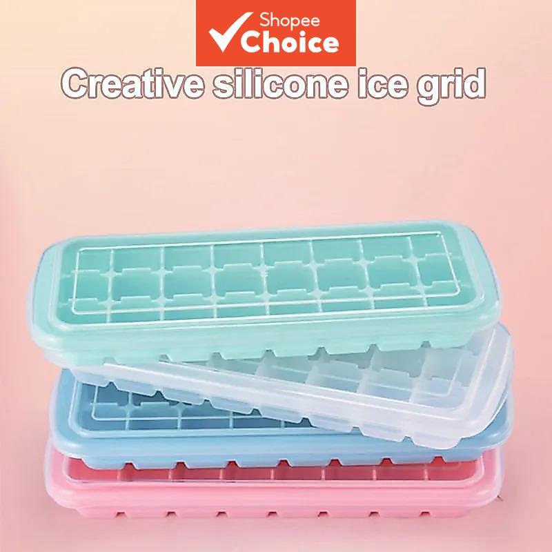 Bandeja De Gelo De Silicone De Fácil Liberação Com Tampa Para Uísque , Coquetéis , Bebidas , Gelatina E Comida Bebê , Ab