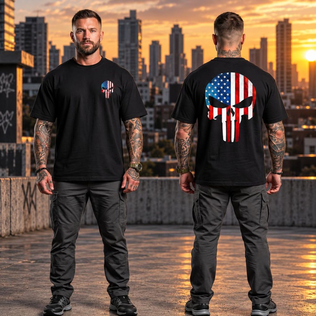 Camiseta Oversized Skull Masculina Estampada – Estilo Urbano e Caimento Confortável