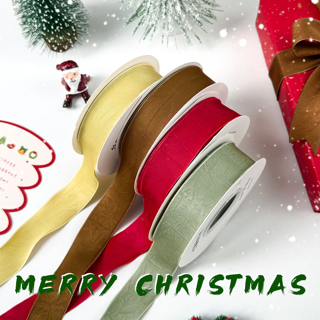 Caixa de presente de natal decoração fita atmosfera High-End acetato fita buquê bolo embalagem arco fita