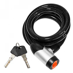 Cadeado Original Shiver Espiral Moto Bicicleta Capacete Estepe Roda 1,5m Cabo De Aco Com Chave