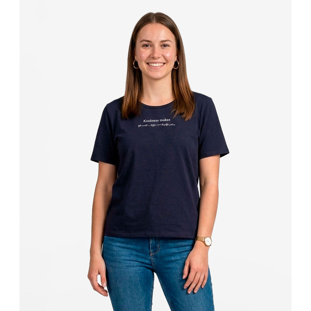 Blusa Feminina Manga Curta Infinita Cor Azul