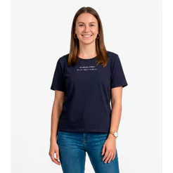 Blusa Feminina Manga Curta Infinita Cor Azul