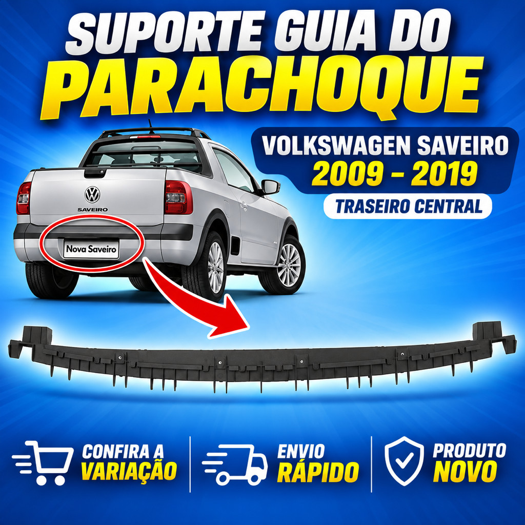 Suporte Guia Parachoque Saveiro 2009 A 2019 Traseira Central