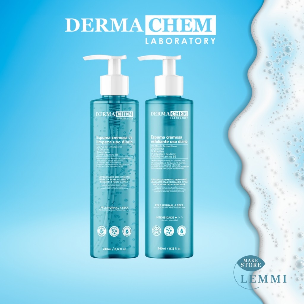 Kit de espuma esfoliante e espuma de limpeza Dermachem