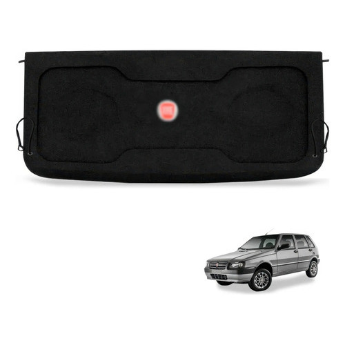 Tampão Porta Malas Bagagito Fiat Uno 1985-2013 Preto Suporte Cordinha Furação Falante