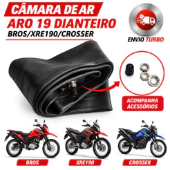 Camara Ar Moto Aro 19 Dianteira Modelo Honda Bros 125/150/160 XRE 190 Yamaha Crosser Resistente