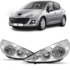 Farol Dianteiro Peugeot 207 Hoggar 2009 2010 2011 2012 13 14 2015 Cromado Duplo