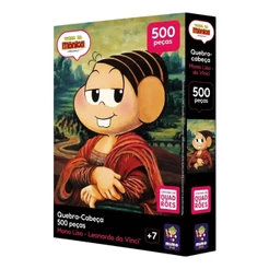 Quebra-Cabeça Turma da Mônica Mona Lisa - Leonardo da Vinci 500 peças Mimo Toys - 2680