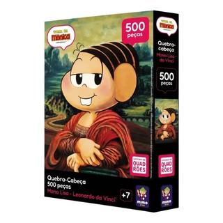 Quebra-Cabeça Turma da Mônica Mona Lisa - Leonardo da Vinci 500 peças Mimo Toys - 2680