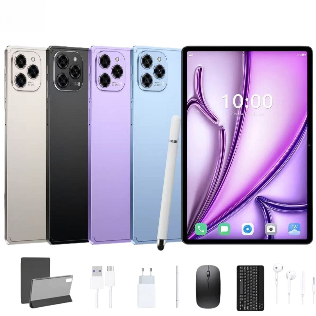 Tablet 6GB RAM +128GB HD 10,1 Polegadas Tela PC pad Android Dual SIM Card Câmera 32MP e 50MP WIFI 5G 8000mAh
