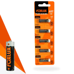 Pilha Bateria 12V A27 MN27 Foxlux Alcalina Kit com 5