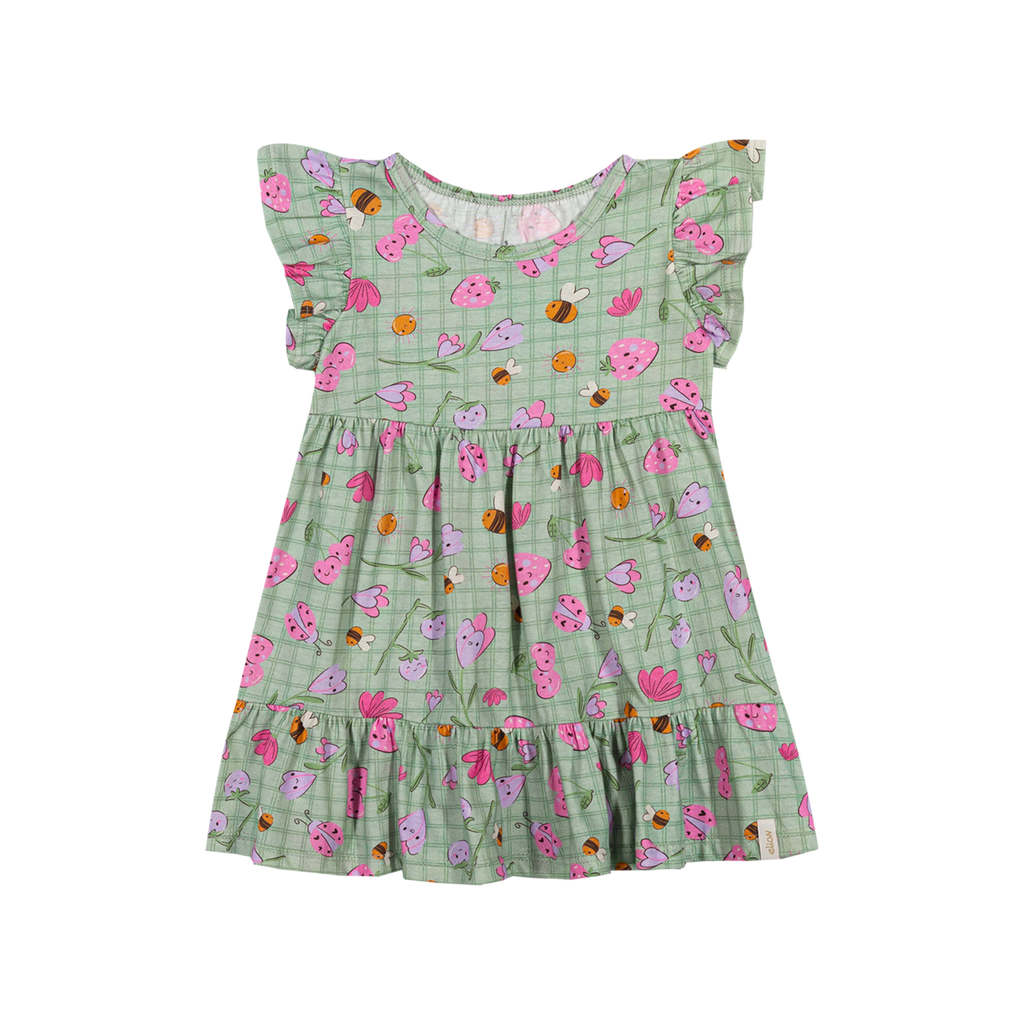 Vestido Bebê Menina Xadrez Lúdico Elian Verde
