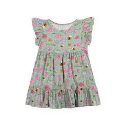 Vestido Bebê Menina Xadrez Lúdico Elian Verde