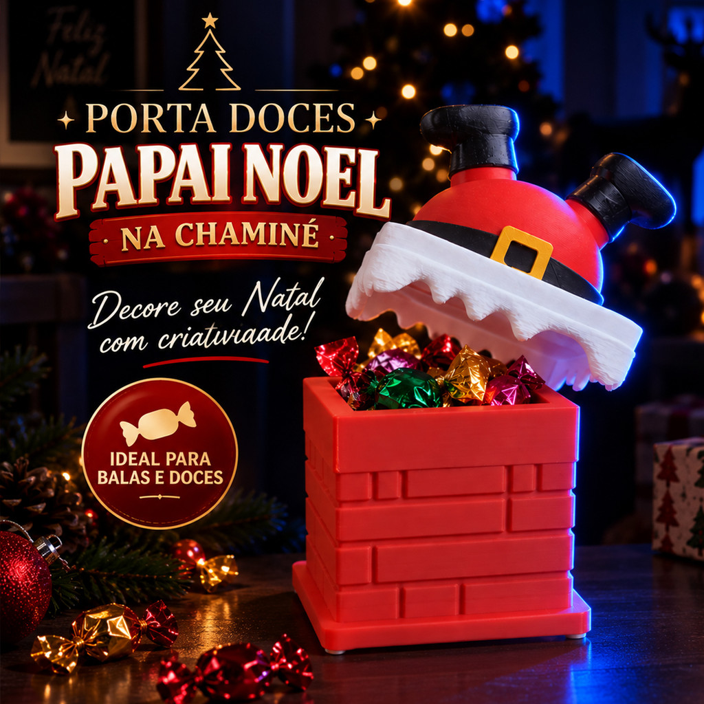 Bomboniere Natalina Papai Noel Porta Doces Balas Bombons Pote Decorativo Enfeite de Mesa 10cm