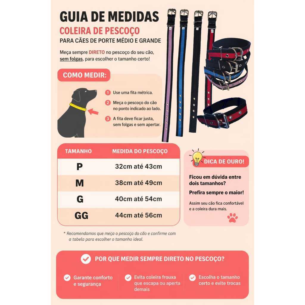Coleira de Cachorro Para Porte Médio e Grande Ajustável Resistente Regulável — imagem 2 de 2