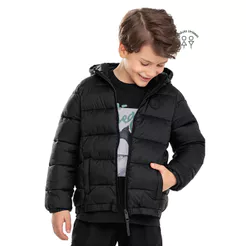Jaqueta Infantil Unissex Puffer Matelassê Elian Preto