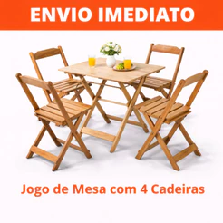 Mesa com 4 Cadeira Dobravel 70x70 Area Externa