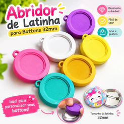 Kit 10 Insumo Abridor De Latinhas Chaveiro Base Bottons