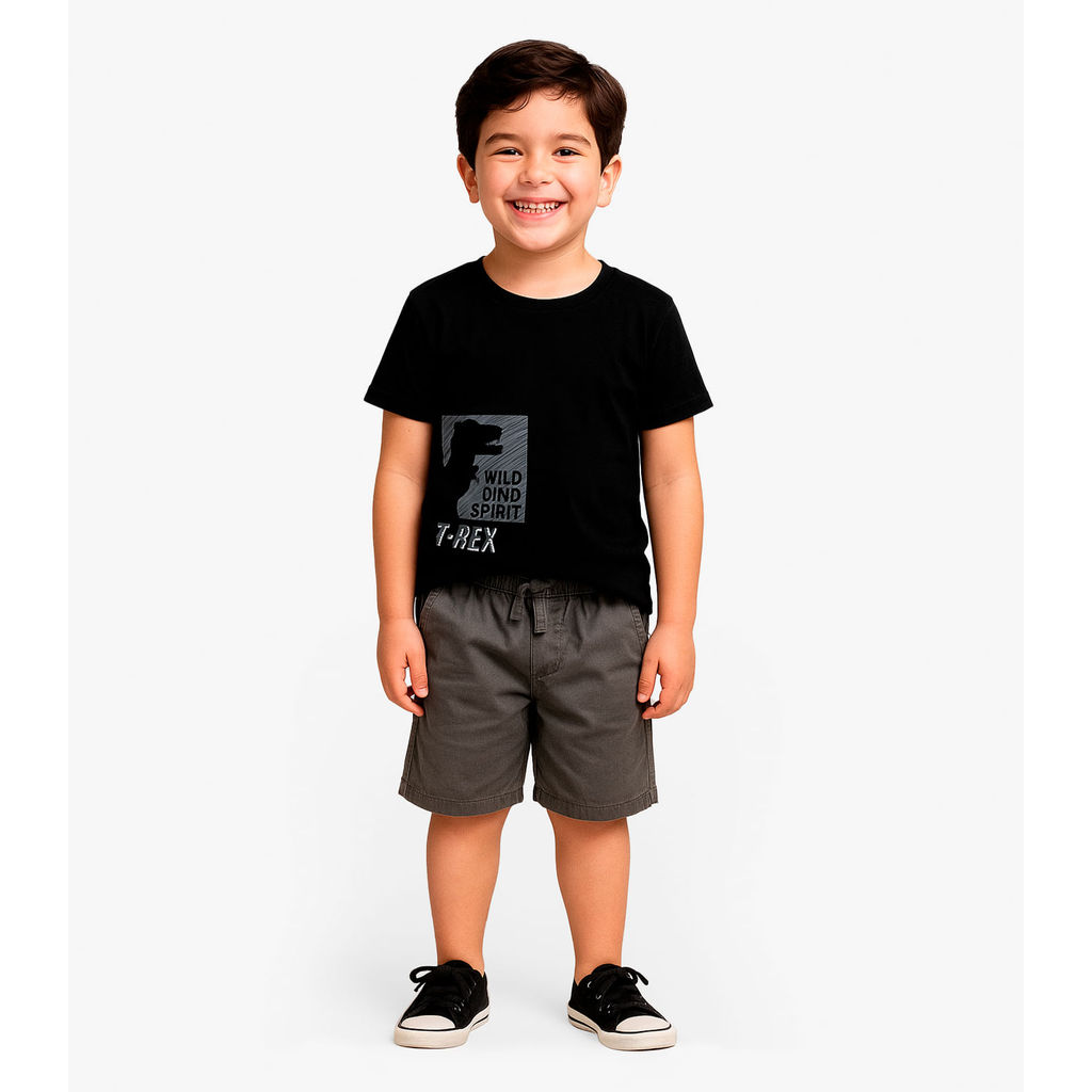 Conjunto Infantil Camiseta Com Bermuda Select Preto