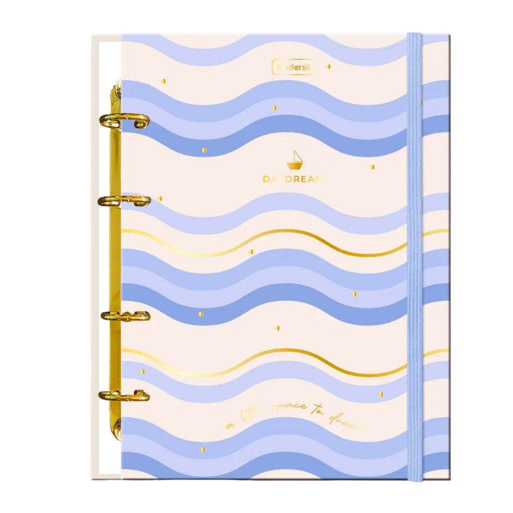 Caderno Colegial Argolado Capa Dura 80 Fls Daydream - CADERSIL Cor:Azul