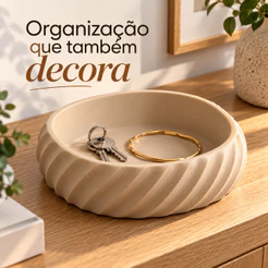 Porta Objetos Decorativo Organizador Oval para Chaves e Acessórios