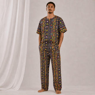Conjunto Masculino Estampas Africanas Umbanda Candomblé