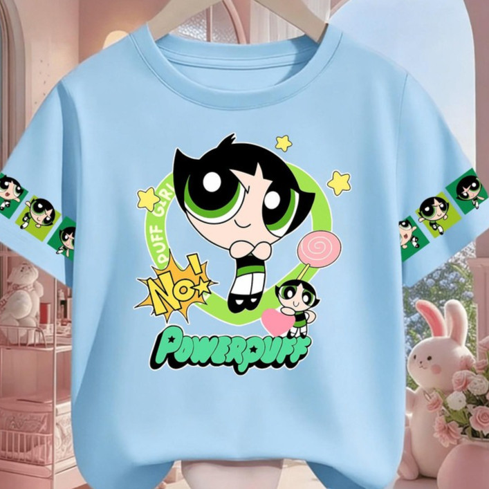 Camiseta T-shirt Feminina 100% Algodão Premium Docinho Superpoderosas Tendência Confortável