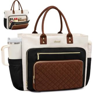 LOVEVOOK Bolsa de mão para professores, bolsa de trabalho feminina, bolsa para laptop com suporte para copo grande, bols