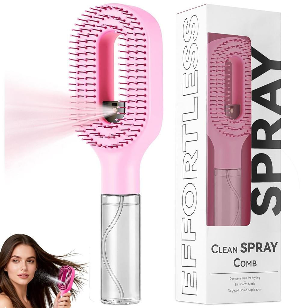 Escova de shampoo com função de pulverização de água, pente multifuncional 2 em 1, com função de pulverização de água in