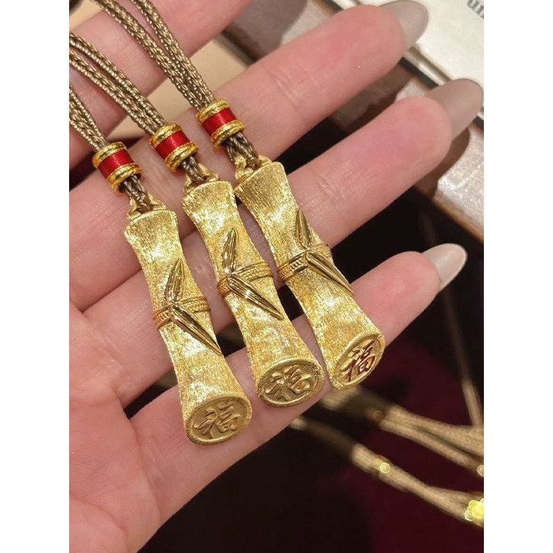 Novo estilo chinês Retro escovado ascensão ascensão bênção personagem pingente colar Design versátil sentir vietnã areia