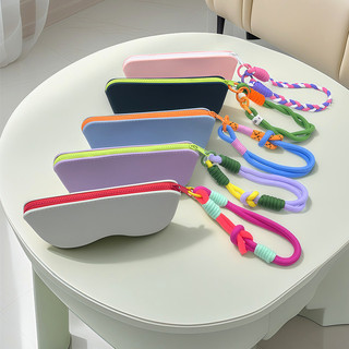 Bolsa de armazenamento de óculos de venda quente transfronteiriça Bolsa de óculos de Silicone dopamina com cordão Bolsa 
