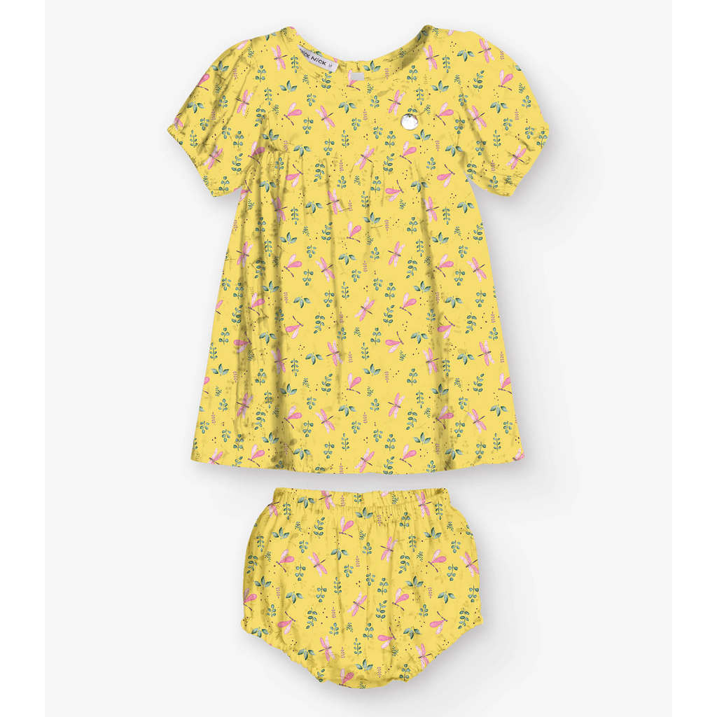 Vestido com Calcinha Menina Trick Nick Amarelo