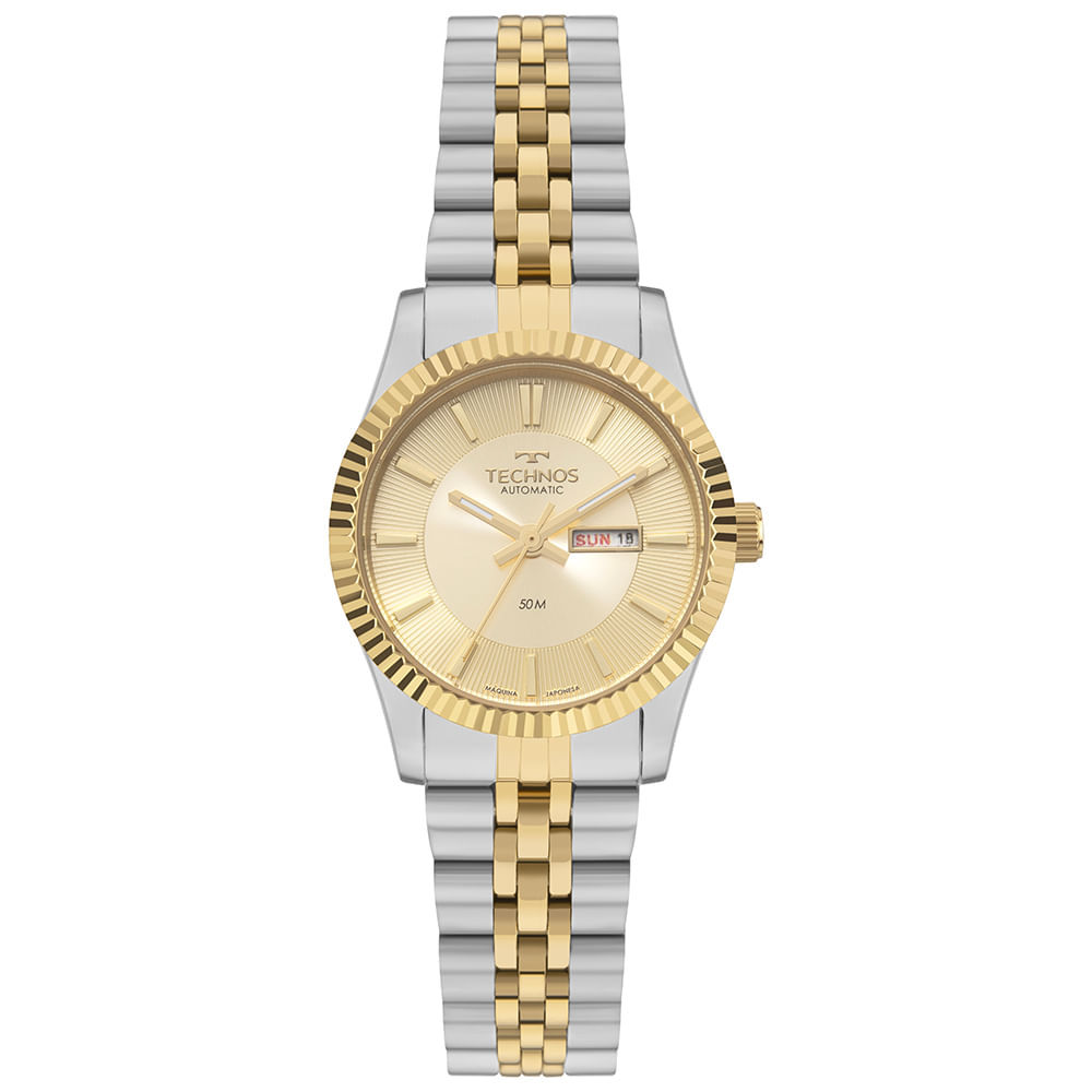 Relógio Technos Automatico Feminino  Riviera Bicolor - 6T51AB/1X