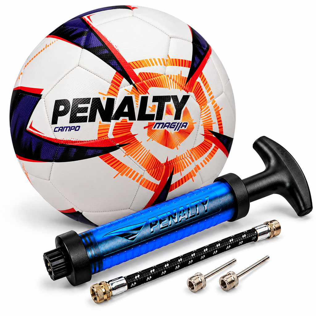 Kit Bola Futebol Campo Penalty Mag11A R3 XXVI Original + Bomba de Ar