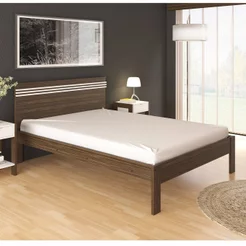 Cama de Casal Marrom/Nogal/Branco