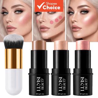 Conjunto De Contorno , Destaque E Blush Em Bastão , 4 Unidades – Com Pincel Formato De Rosto , Não Gorduroso , À Prova D