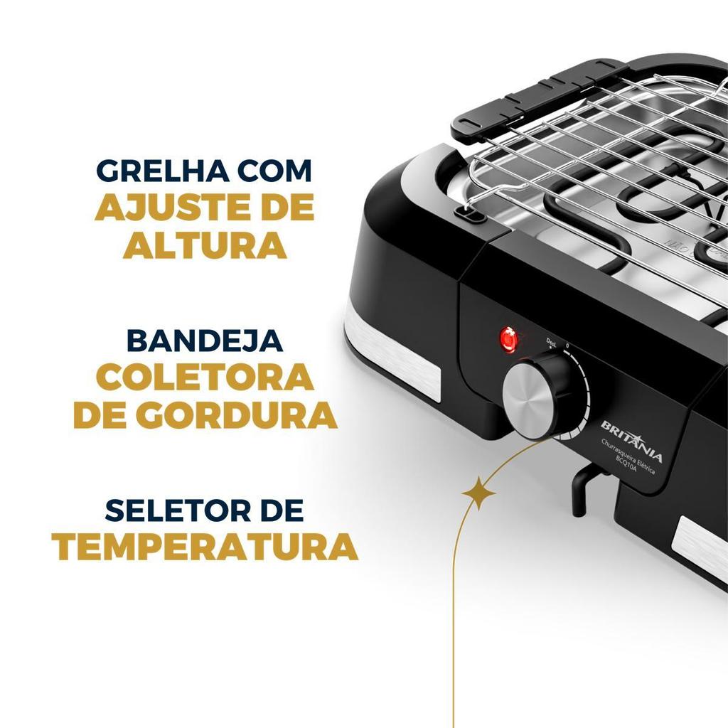 Churrasqueira Elétrica Britânia 1500W Menos Fumaça BCQ10A · foto 2