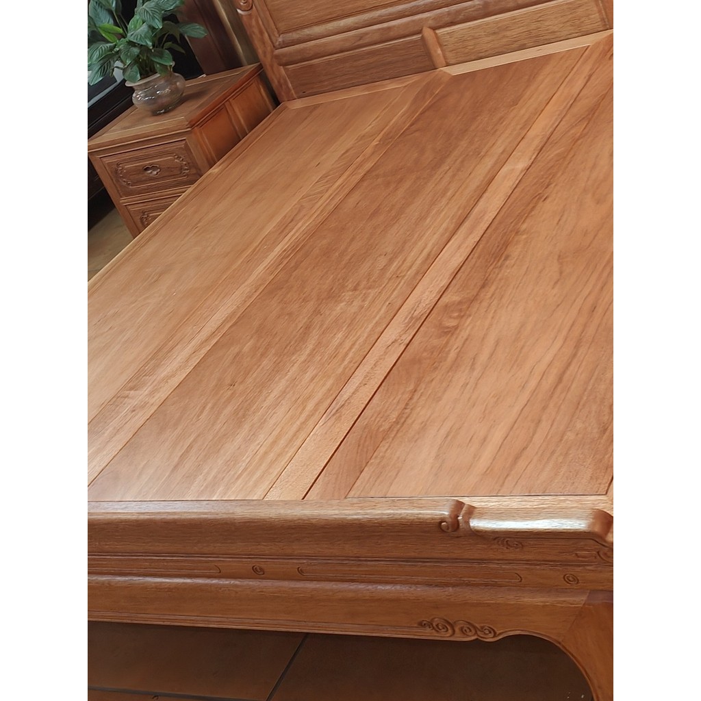 Placa de cama de madeira com grade de abacaxi de mogno Placa de cama de madeira maciça Tatami Original de madeira domést
