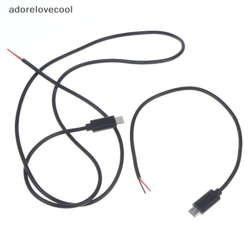Cabo De Extensão De Alimentação Pigtail USB Tipo C-Macho 2 Pinos Fio Desencapado Para Adaptador De Energia Personalizado