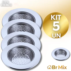 Conjunto Ralos Ralinho Pia 9 cm em Aço Inox Resistente Cozinha Profissional