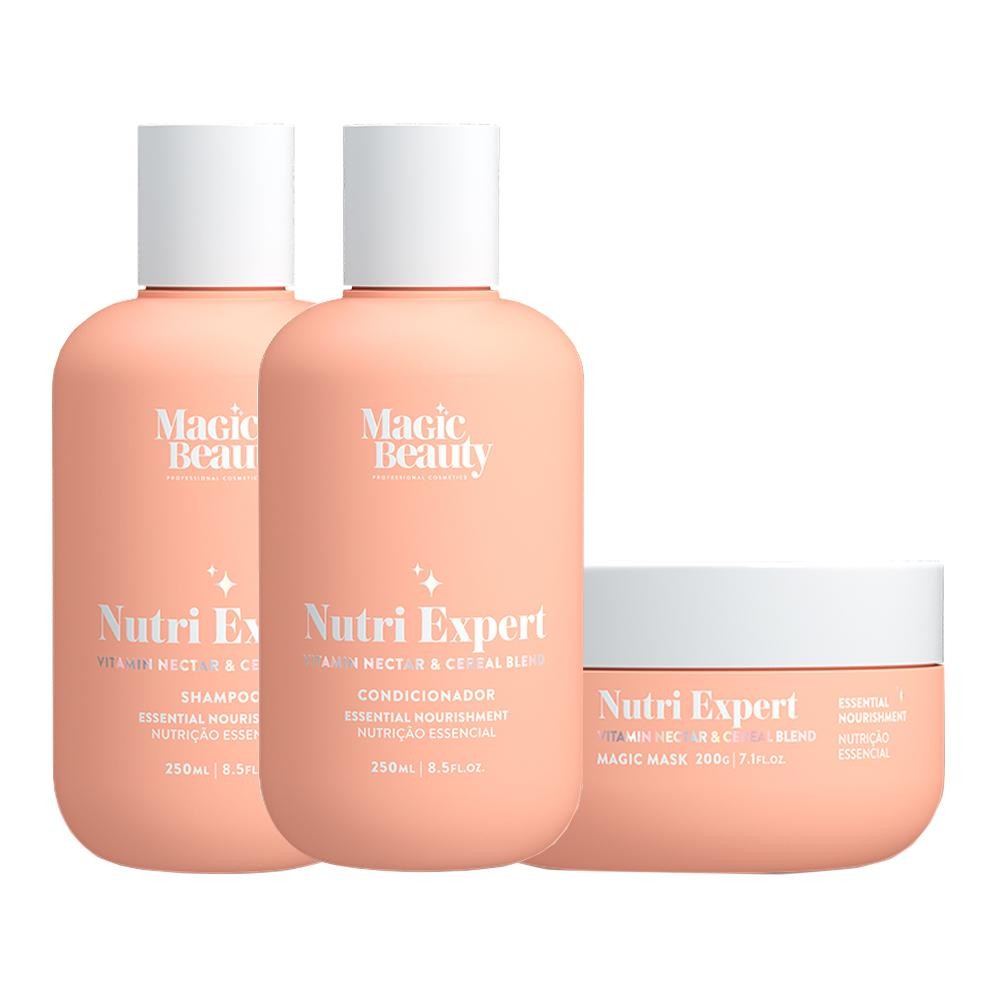 Kit Magic Beauty Nutri Expert Vitamin Nectar - Shampoo 250ml + Condicionador 250Ml+ Máscara 200g em Oferta na Shopee