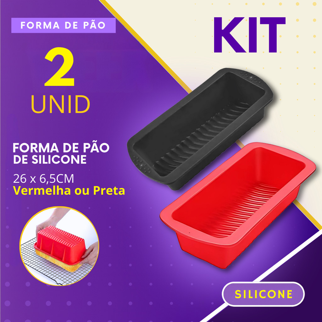 Kit 2 - Forma de Silicone Pão Bolo Ingles Air Fryer Forminha Assadeira Cozinha Doce Confeitaria em Oferta na Shopee